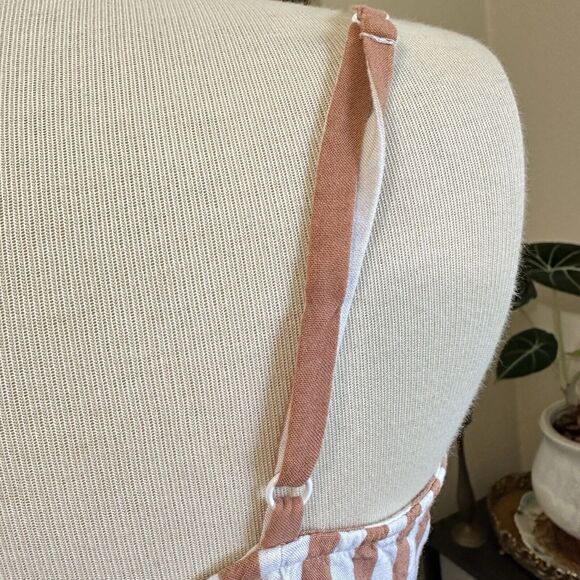 H&M Striped Spaghetti Adjustable Strap Button Front Mini Dress Sz 10 Summer Boho - Picture 5 of 9